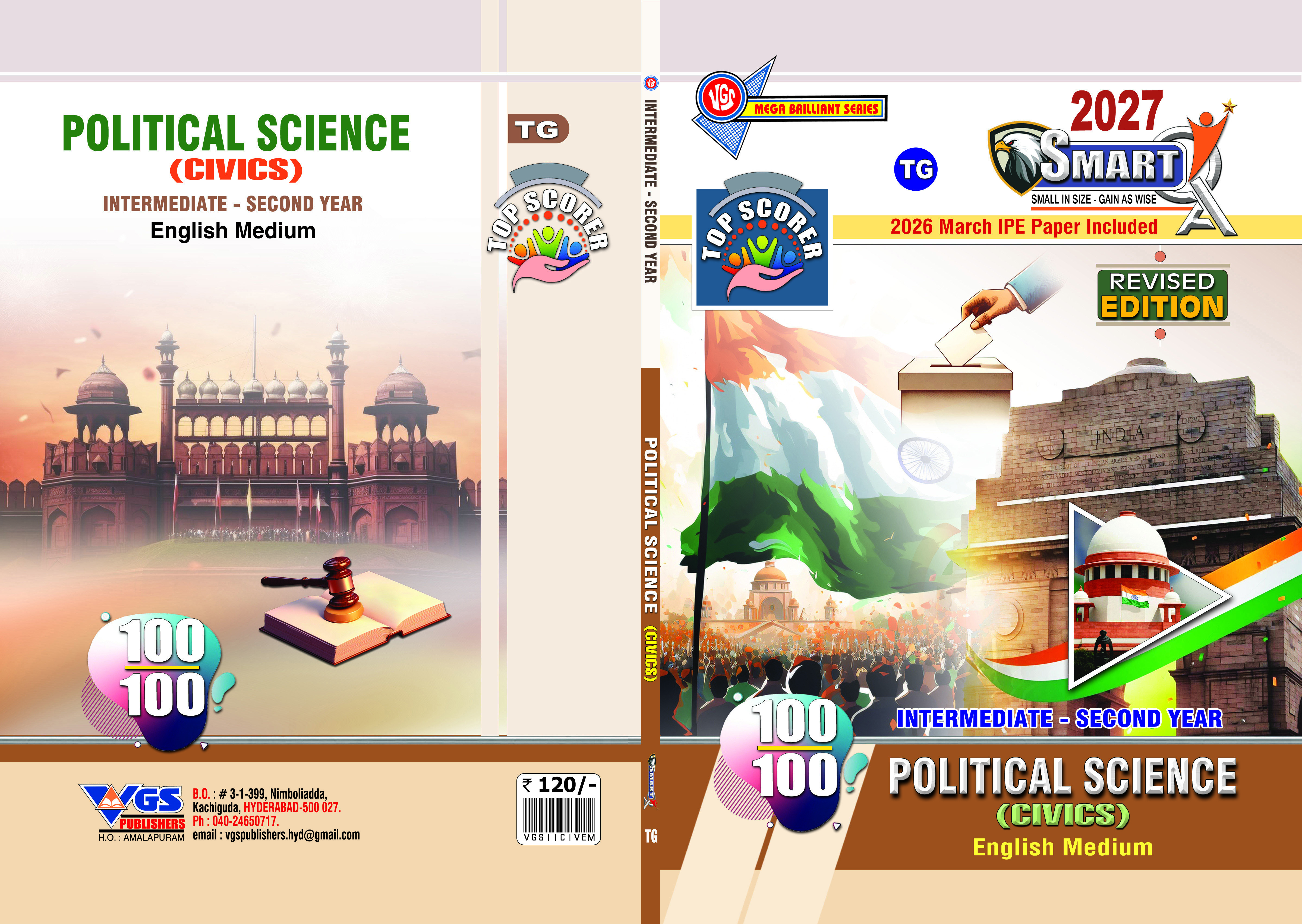 TG Intermediate 2nd Year Political Science (Civics)  Question Bank  – English Medium Smart Q 2027