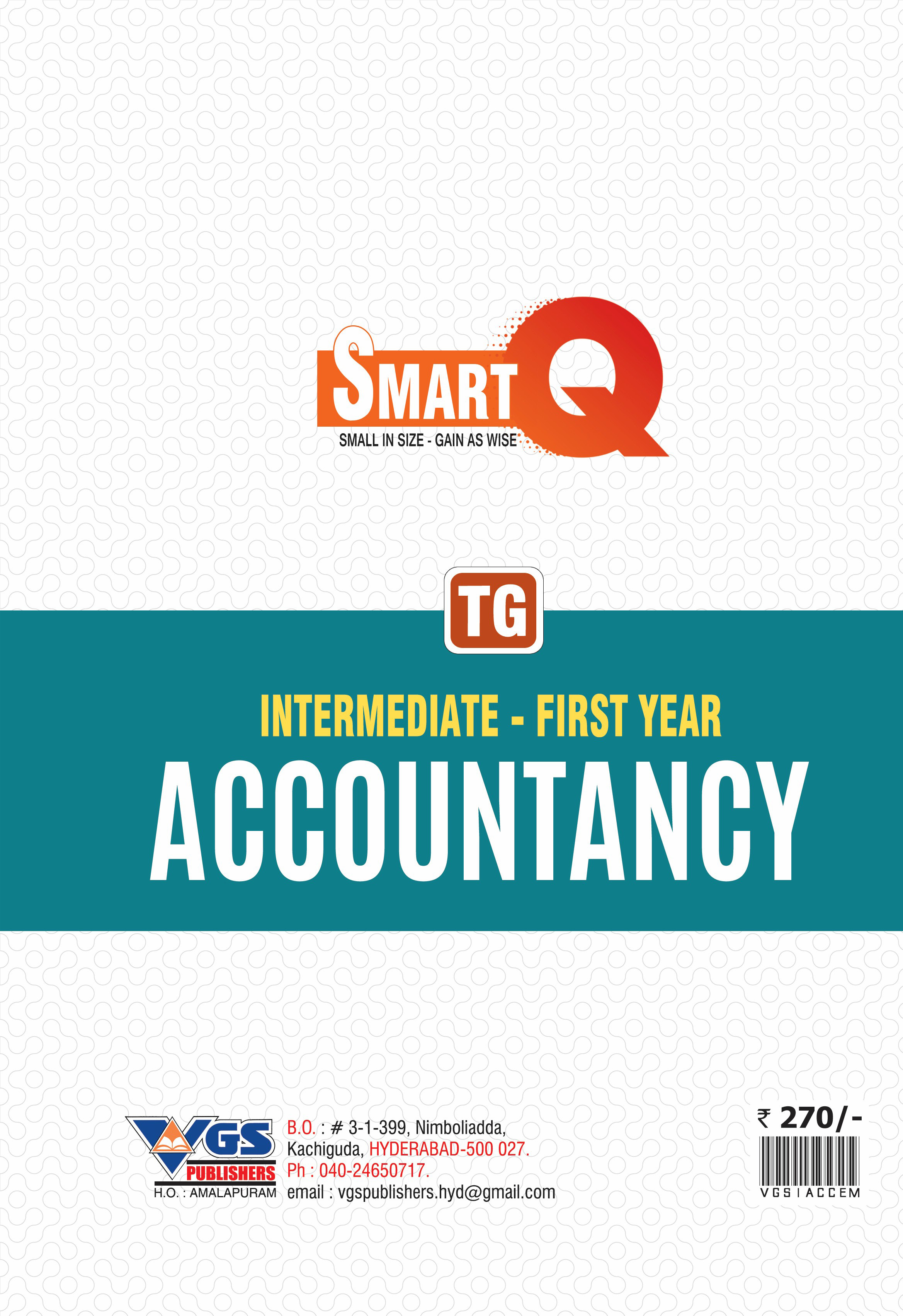 VGS SmartQ Series TG Inter 1st Year Accountancy Question Bank 2027 thumbnail