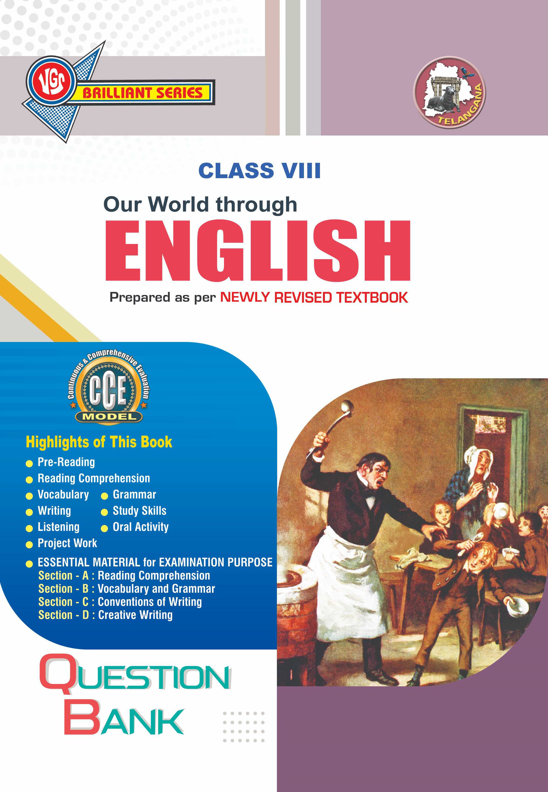 TG 8th Class English Question Bank-2026