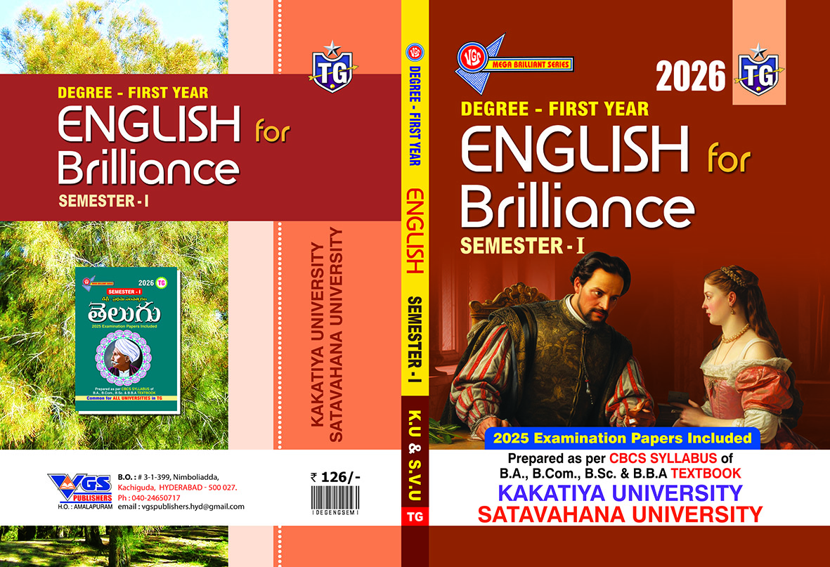 TG Degree First Year, Semester-I English for Brilliance - 2026