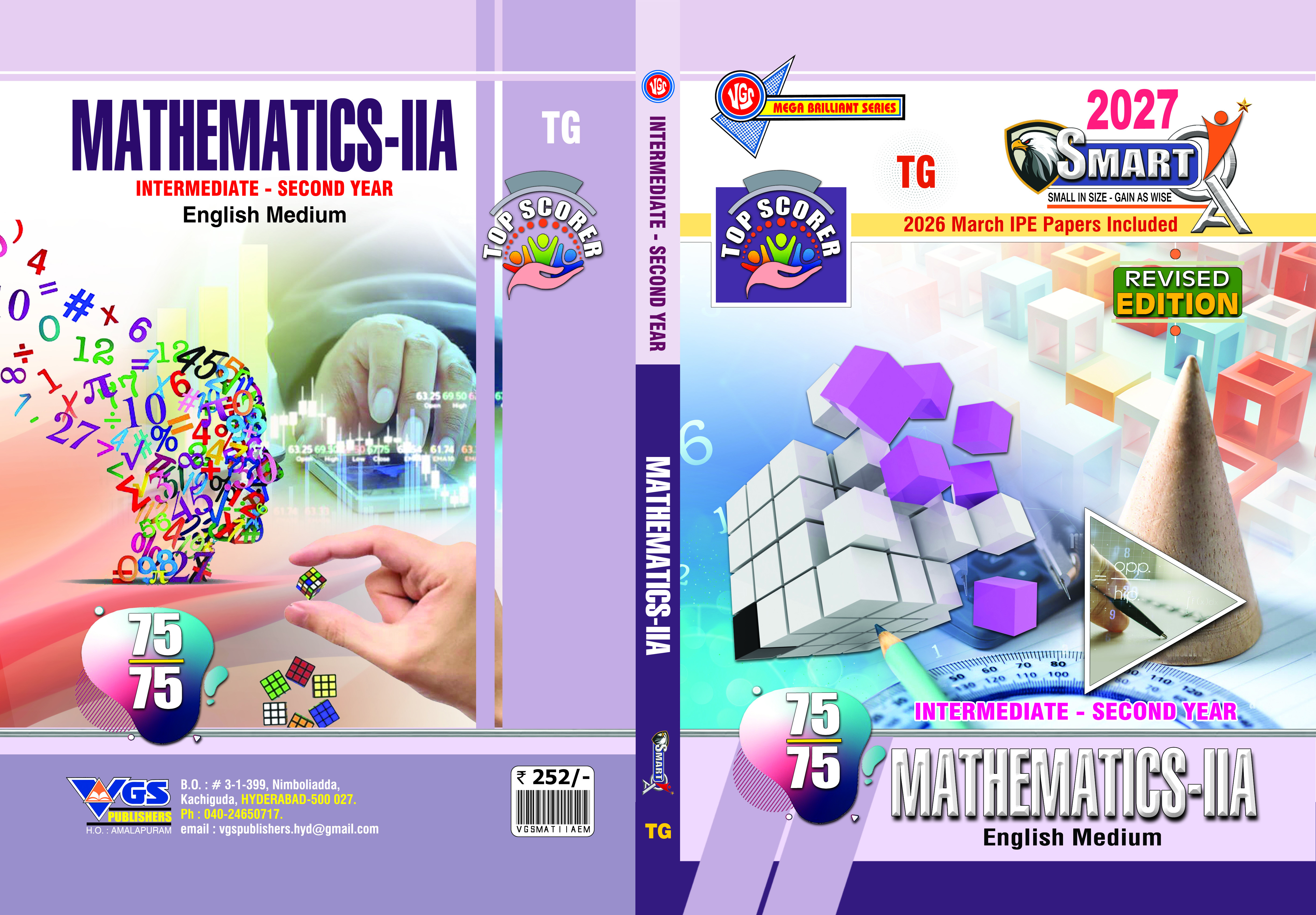 TG Intermediate 2nd Year Maths - 2A (TG) Question Bank Smart Q Series - 2027