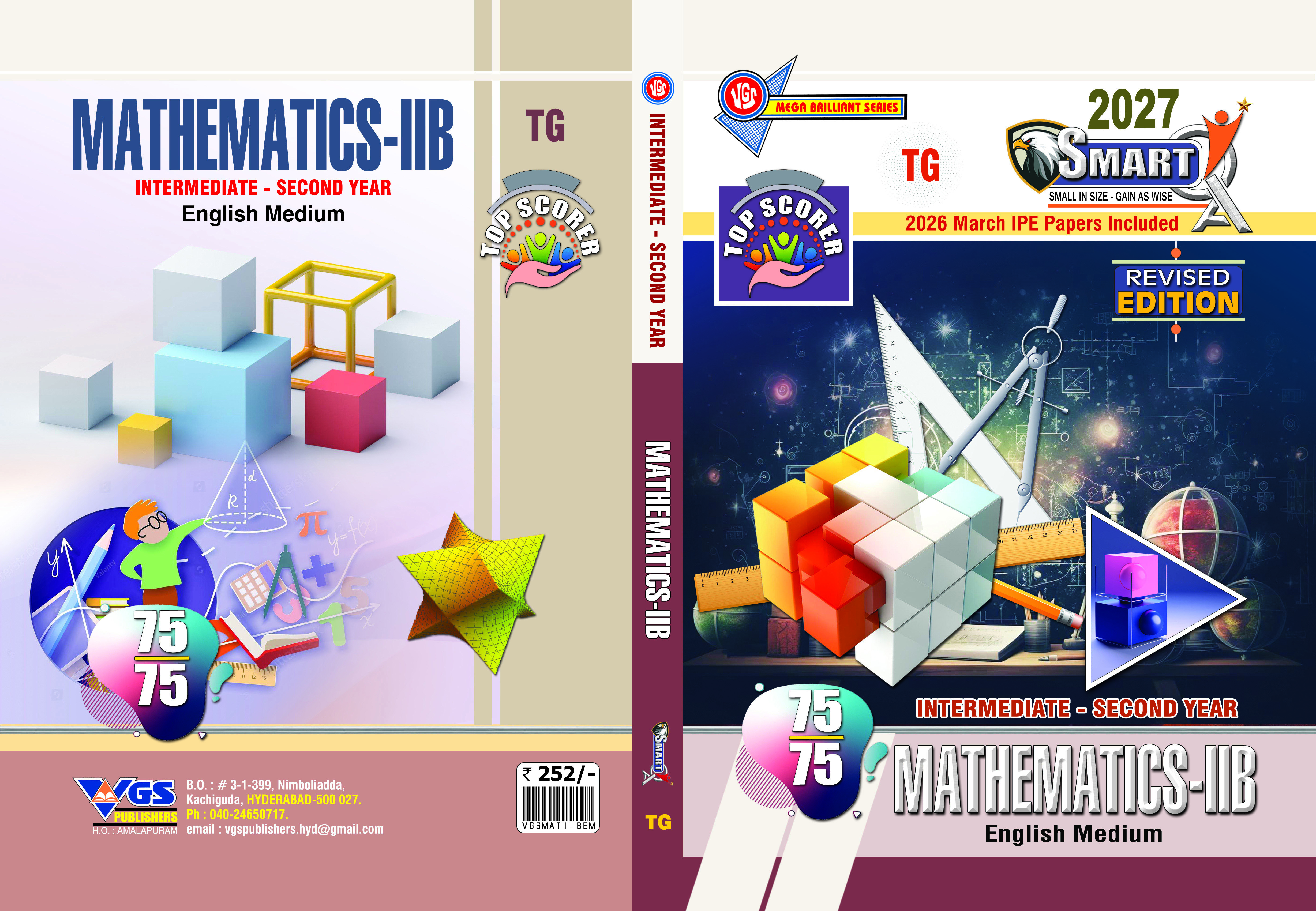 VGS SmartQ Telanagana 2027 Inter 2nd year Maths - IIB Question Bank Mega Brilliant Series
