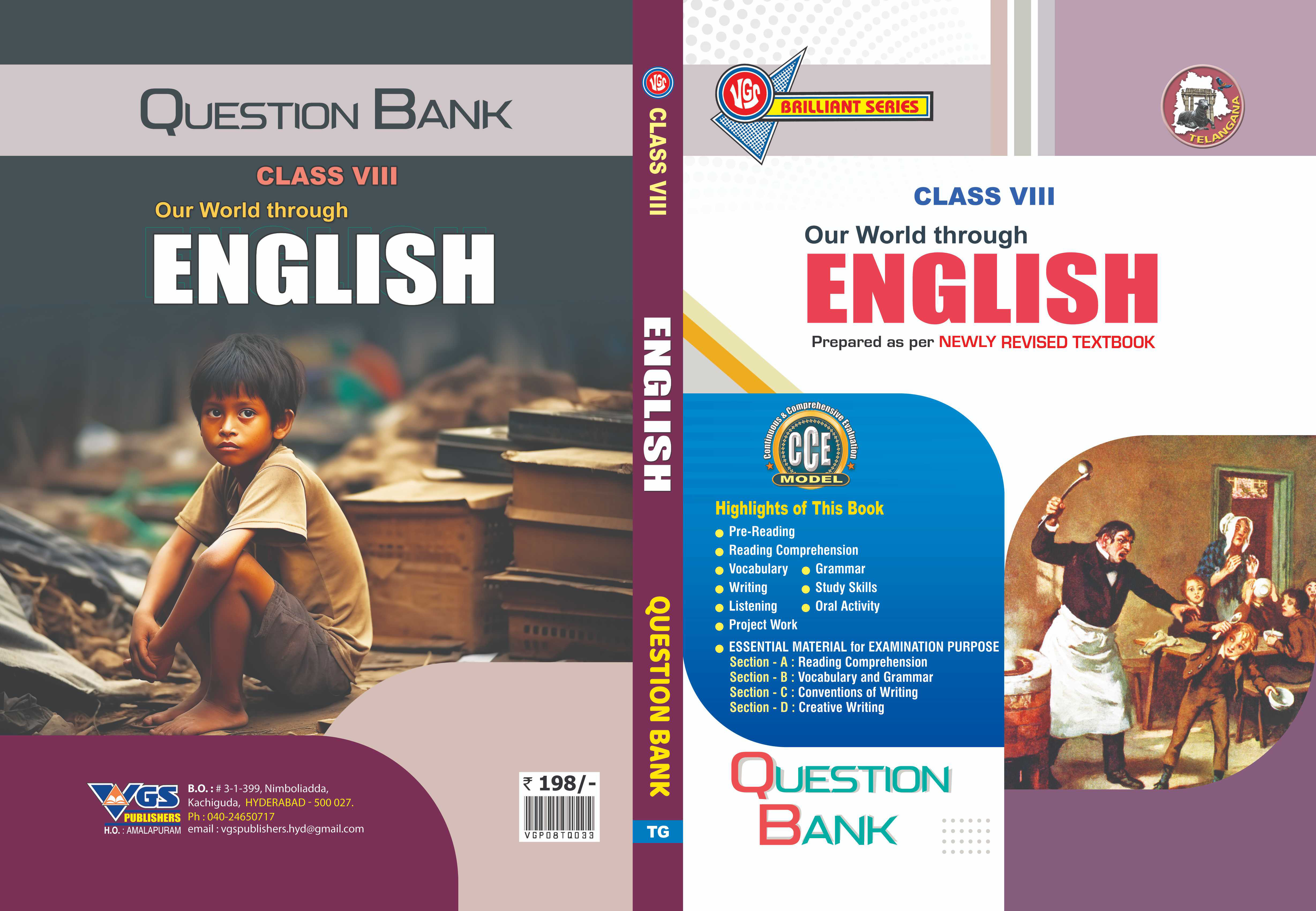 TG 8th Class English Question Bank-2026