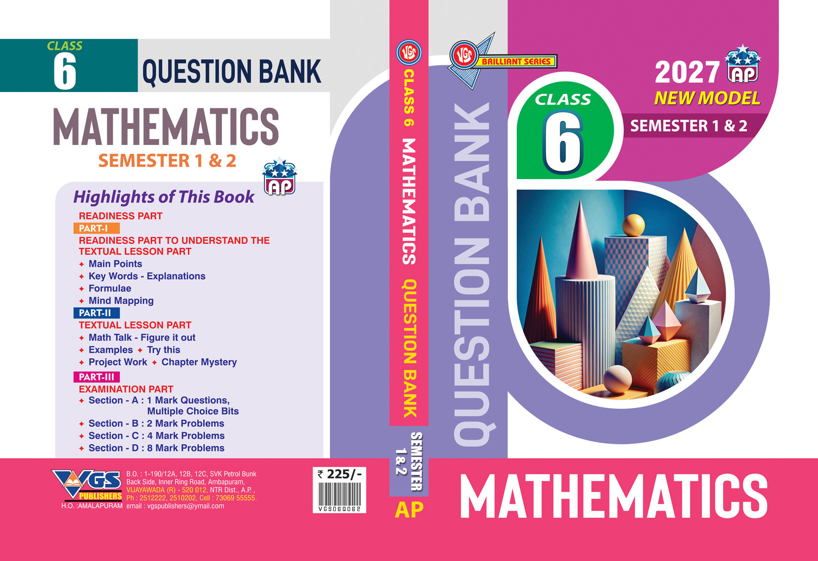 VGS AP 6th Class Mathematics (Semester 1 & 2) Question Bank - 2027