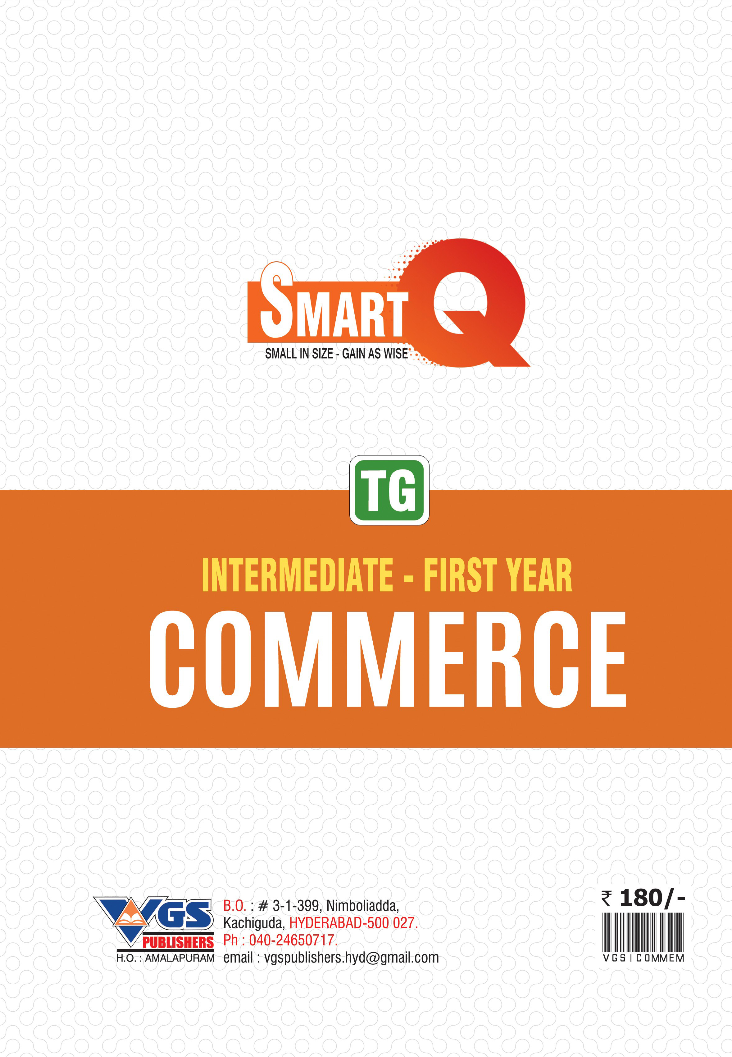 VGS SmartQ Series Commerce Question Bank Telangana Inter 1st Year 2027 thumbnail